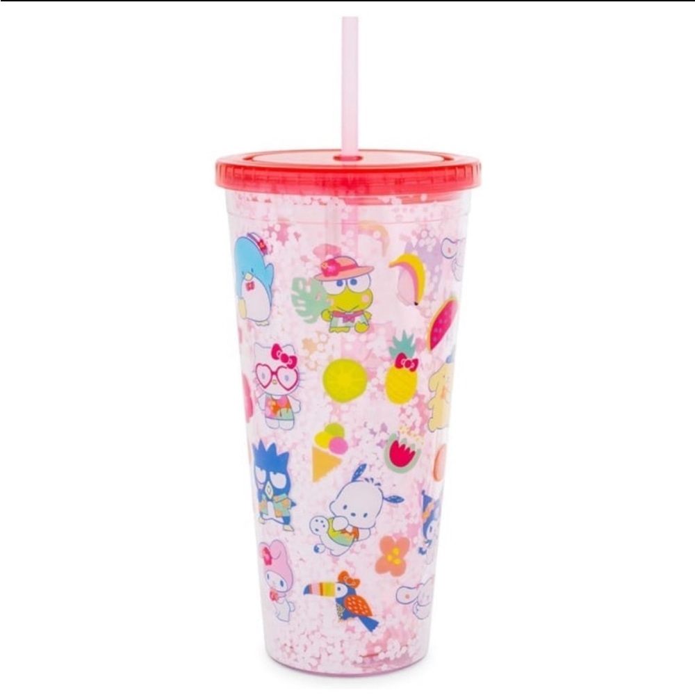 Hello Kitty & Friends 32oz Icons Confetti Plastic Travel Tumbler